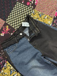 Unique Color Block Denim Jeans