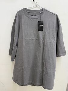 Shein Grey Graphic T-Shirt with Rose Print