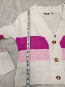 Striped V-Neck Cardigan