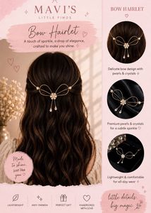 Elegant Bow Hairlet with Pearls & Crystals
