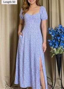 Chic Puff Sleeve Midi Dress