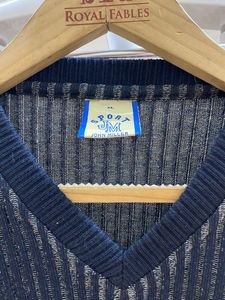 Men's V-Neck Striped Knit Sweater
