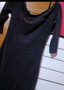 Sparkly Off-Shoulder Long Sleeve Dress