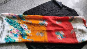 Vibrant Peacock Print Saree