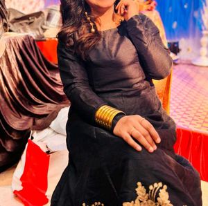 Elegant Black Embroidered Gown