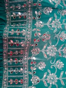 Teal Embellished Anarkali Dress