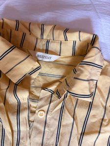 Yellow Striped Button-Up Shirt