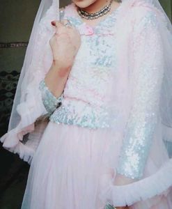 Elegant Pink Sequin Lehenga Choli