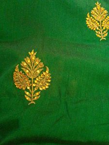 Elegant Green Saree with Gold Embroidery