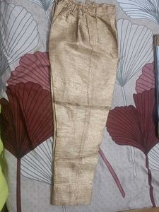 Designer Pink Kurta Set with Golden Pants
