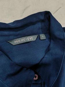 Blue Collared Long Sleeve Shirt