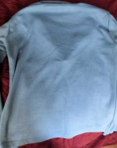 Light Blue Collared Pullover Top