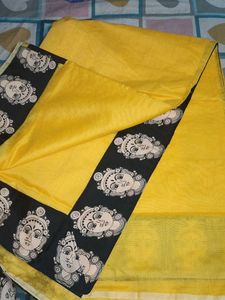 Yellow Saree with Unique Border