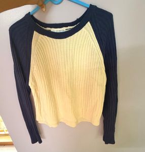 Ribbed Baseball Long Sleeve Top