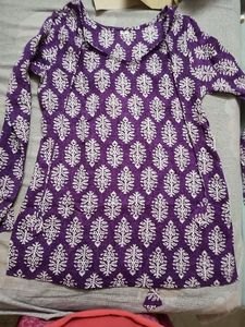 Vibrant Purple Block Print Kurta