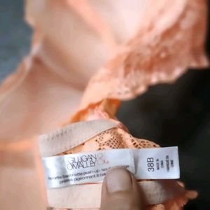 Peach Lace Padded Bra