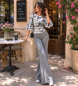 Stylish Grey and white casual top