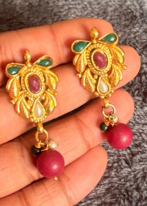Gold Toned Dangle Earrings