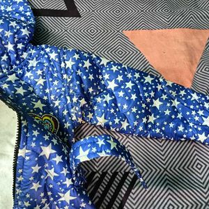 Cute Blue Star Puffer Jacket