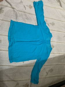 Max Blue Lace Detail Tunic top and printed kurta