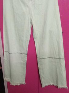 Sage Green Wide-Leg Cropped Pants