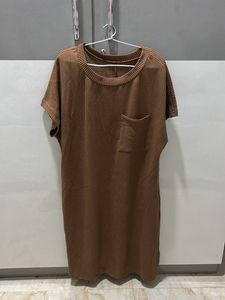 Brown Casual Pocket T-Shirt Dress