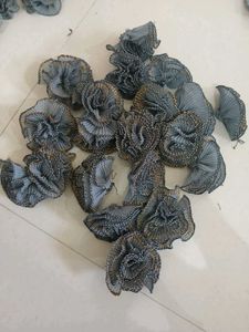 Grey Fabric Flower Embellishments 20