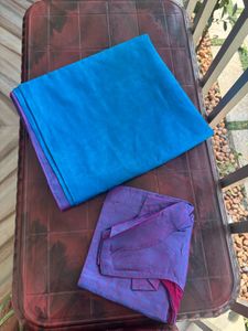 Blue &amp; Purple Saree with Blouse