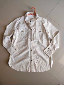 Leather off white or beige shirt