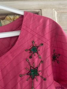 Rani pink churidar kurta &amp; dupatta , M