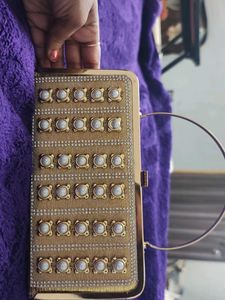 Elegant Evening Clutch with Pearls. never used