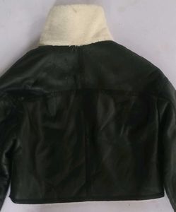 Faux Leather Cropped Jacket
