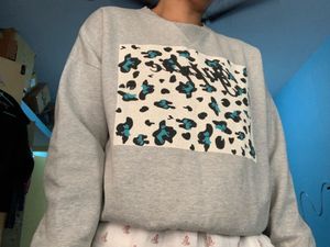 Grey Leopard Print Sweatshirt