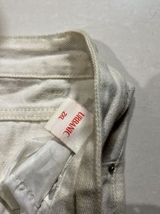 Cream Wide Leg Jeans