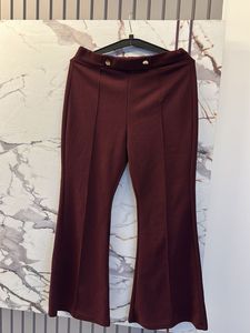 Flared Maroon Pants Gold Buttons, Waist- 26/28