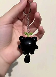 Black Sprout Cat Keychain 🖤🌱