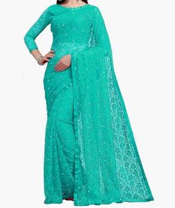Stunning Teal Lace Saree