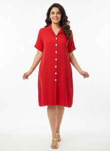 Red Formal Calf length Dress & Leopard Print Top
