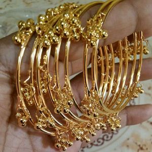Kashmiri chudi Gold Bangles with Bells
