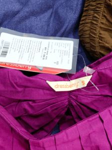 Purple Square Neck Peplum Top