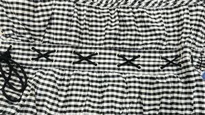 Gingham Lace-Up Tube Top y2k