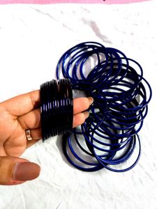 Blue Glass Bangles - Set of Many!