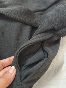 Chic Black Paperbag Waist Pants