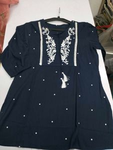 Navy Blue Short Kurti
