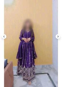 Elegant Purple Embellished Gown