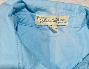 Light Blue Ruffled Sleeve Shirt