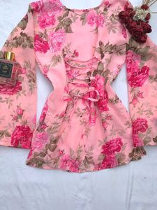 Floral Corset back kurti 🌷