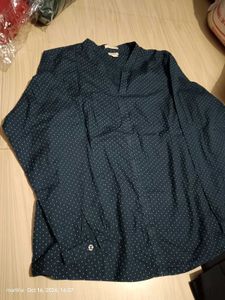 Stylish Navy Polka Dot Top