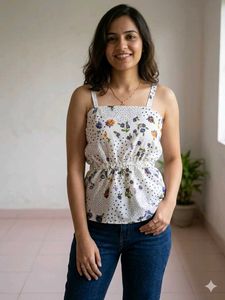 Chic Floral Print Sleeveless Top