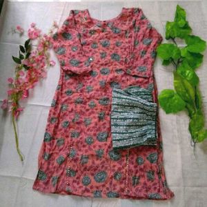 Kurti And Bottom Set
